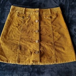 BDG Mustard Yellow Corduroy Skirt